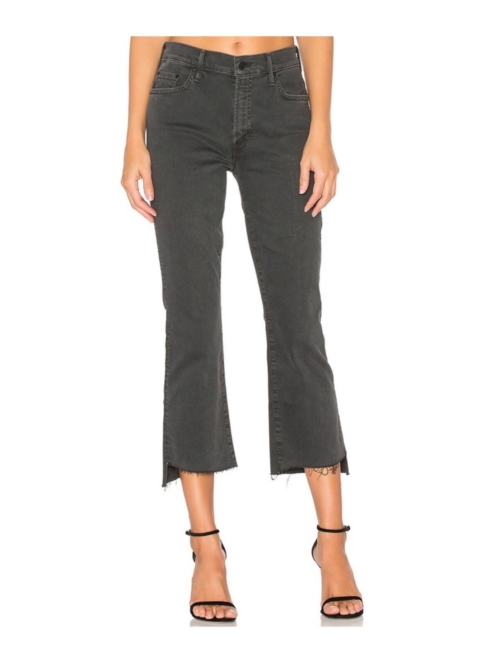 Mother The Insider Crop Step Fray Jeans, Chalk It Up-Size: 25